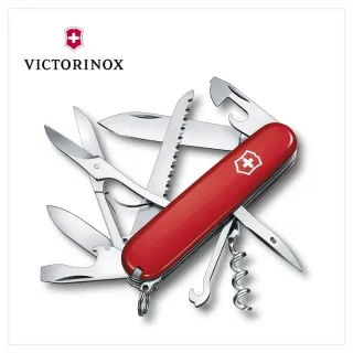 【VICTORINOX 瑞士維氏】Huntsman 瑞士刀/紅/15用/91mm(1.3713)