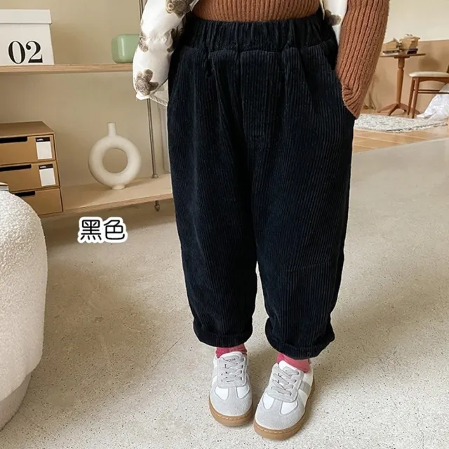 【橘魔法】加厚 素色燈芯絨細刷絨休閒褲(褲子 長褲 中性款 童褲 童裝 男童 女童 兒童)