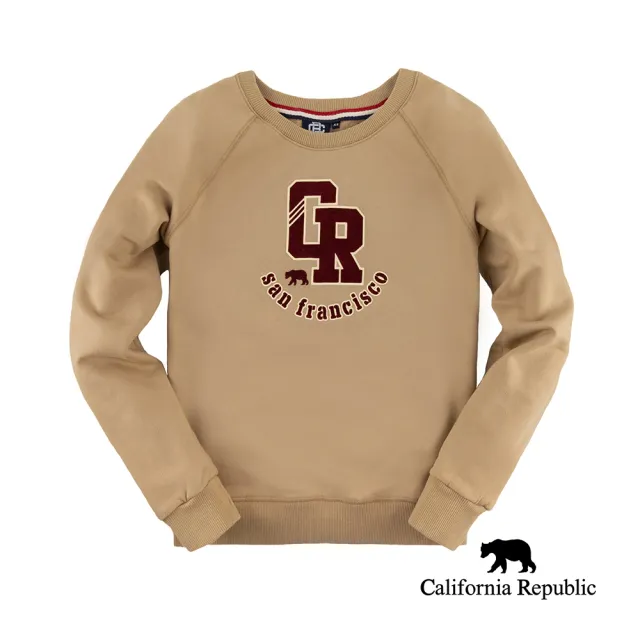 【California Republic】CR印花熊卡其大學TEE(女版)