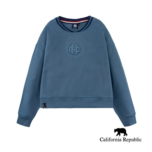 【California Republic】CR 灰藍印花大學TEE(女版)