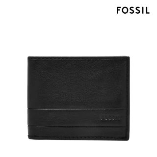 【FOSSIL 官方旗艦館】Lufkin 柔軟多卡兩折皮夾 男 短夾-黑色 SML1390001 雙12限定