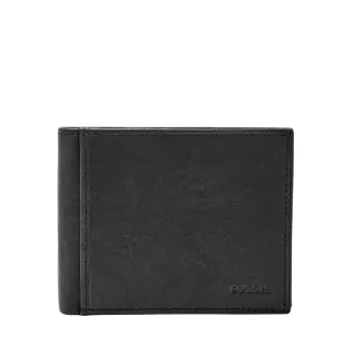 【FOSSIL】Ingram 格蘭基本款實用黑色皮夾 ML3784001 (禮盒組附鐵盒)