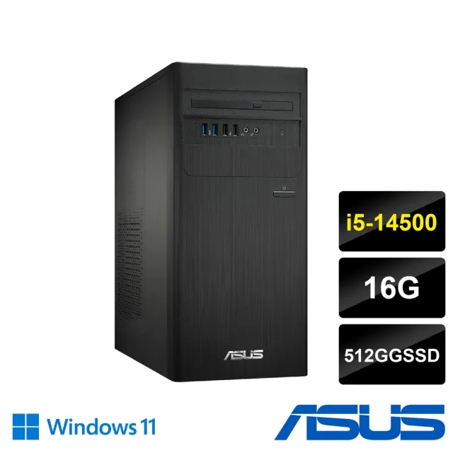 【ASUS 華碩】14代i5十四核心極速電腦(i5-14500/16G/512G SSD/W11/三年保/H-S500TER-514500008W)