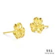 【點睛品】心形三瓣花 黃金耳環(一對)