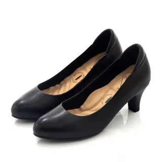 【DIANA】漫步雲端高枕無憂D款-6.3cm杏仁微尖頭楦粗低跟制鞋(黑色)