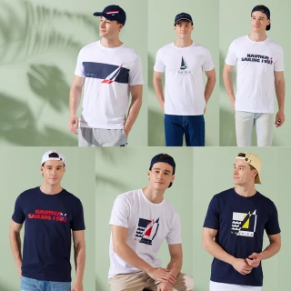 【NAUTICA】男裝 品牌LOGO印花短袖T恤(多款任選)