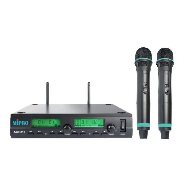 【MIPRO】UHF自動選訊無線麥克風 雙頻可調頻無線麥克風(ACT-216)