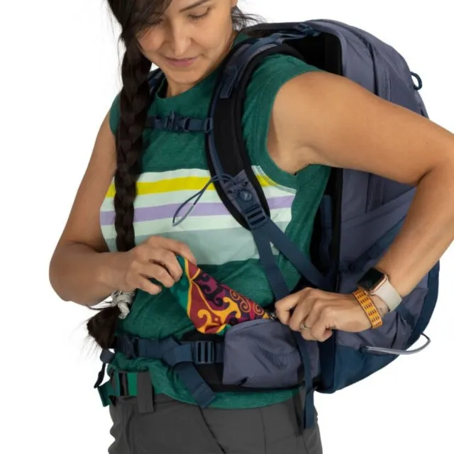 【Osprey】雙11 Tempest 22 輕量化登山背包 女 Anchor Blue (輕量旅行後背包 快速移動單車登山健