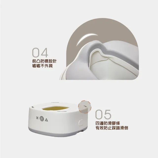 【KU.KU. 酷咕鴨】KUKU PLUS豪華軟墊三合一學習便器馬桶(淺茶棕/曜石灰)