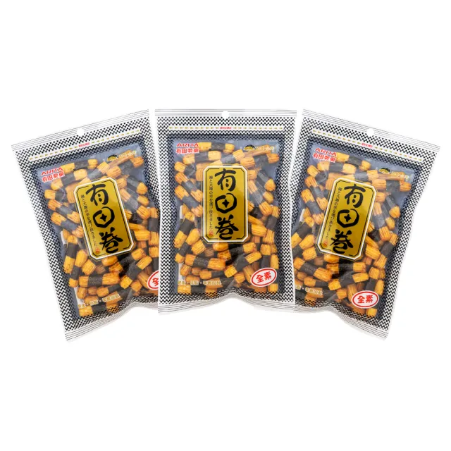 【有田製果】海苔小卷-三包組(原味/辣味 80gx3包)