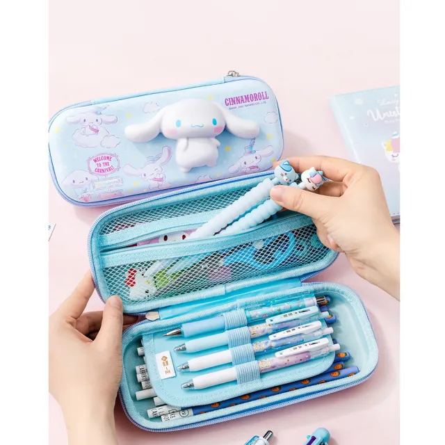 【SANRIO 三麗鷗】軟Q造型減壓大容量EVA多隔層立體鉛筆盒(庫洛米、大耳狗、凱蒂貓、美樂蒂、帕恰狗)
