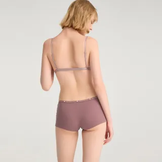 【Anden Hud】溫暖日常．中腰平口內褲(灰褐玫-貓咪緊帶)