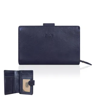 【OMC•植鞣革】 舌扣零錢袋牛皮中夾95139(深藍)
