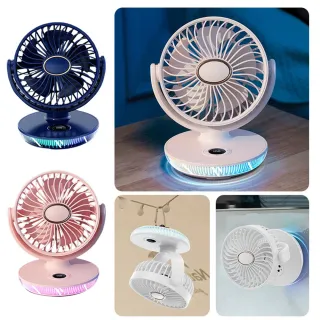【icea】迷你大風量電風扇 桌面壁掛兩用循環風扇   露營扇 USB充電風扇 桌扇 掛扇 交換禮物