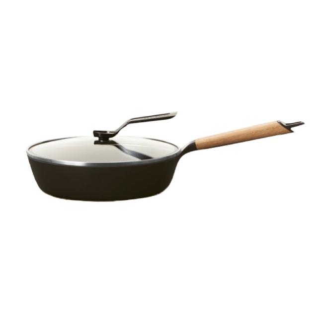 【Vermicular】琺瑯鑄鐵平底鍋24CM含蓋-兩色可選(鑄鐵鍋/琺瑯鍋/平底鍋/炒鍋/不沾鍋)