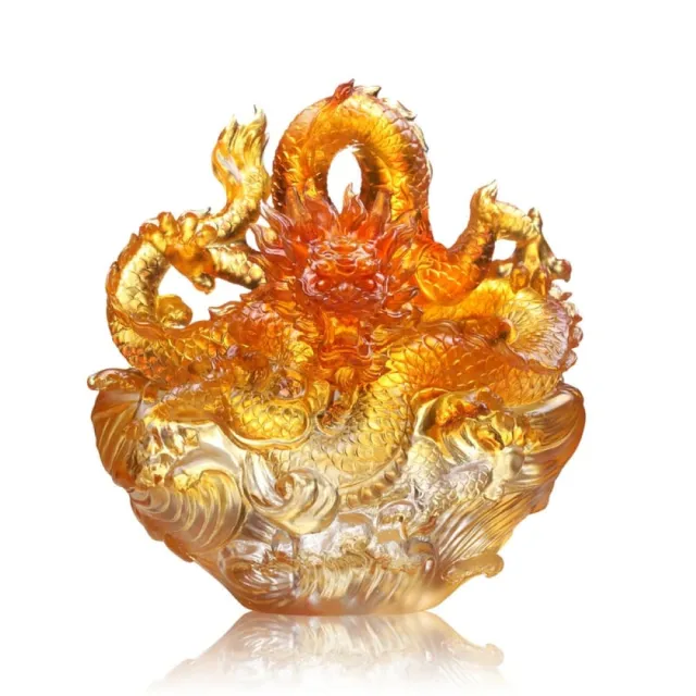 【琉璃工房】祥龍錦簇 入厝禮退休禮物(結婚禮物/入厝禮/琉璃/禮物/水晶/藝術品/擺飾/禮贈/企業)