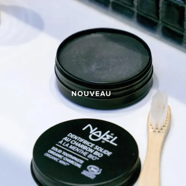 即期品【法國NAJEL】有機炭薄荷固體牙膏33gx4入組(總代理公司貨)