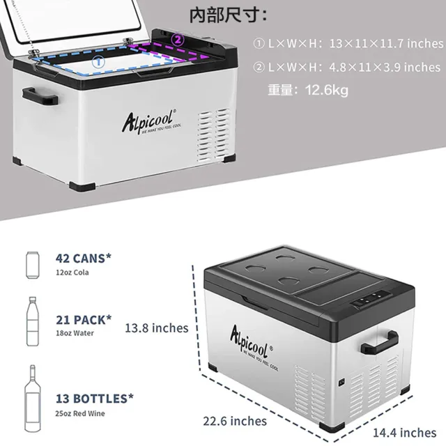 【Alpicool 冰虎】C30L 戶外冰箱 車用冰箱(戶外冰箱 行動冰箱 保冰箱 露營冰箱 釣魚冰箱)