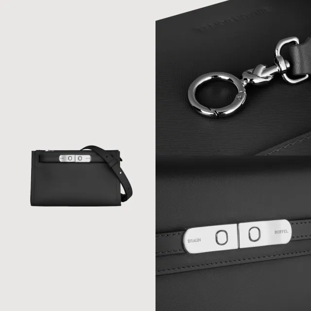 【BRAUN BUFFEL 德國小金牛】尤妮爾 斜背包-黑色(BF867-11-BK) 女包送禮推薦