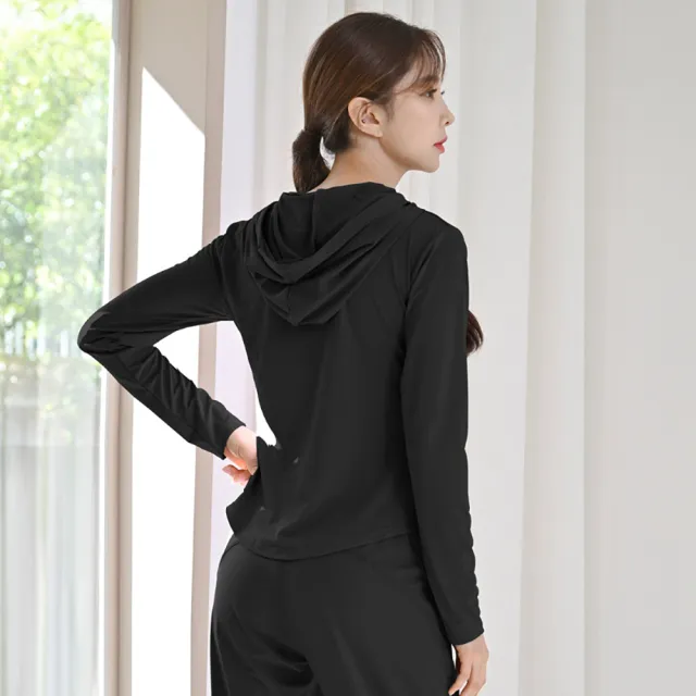 【BODYAIR】簡約小收腰連帽外套(瑜珈.運動.慢跑.透氣.舞蹈.運動外套)