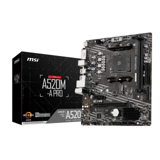 【MSI 微星】板+U組合★PRO A520M-A PRO DDR4主機板+AMD Ryzen R5-3400G CPU