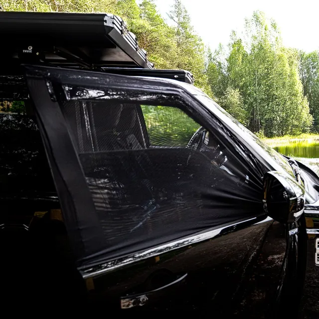 【PAMABE OUTDOOR】車泊防蚊網-前窗大A型-後視鏡位於車窗款(汽車遮陽/汽車蚊帳/車泊/紗網罩/汽車防蚊紗窗)