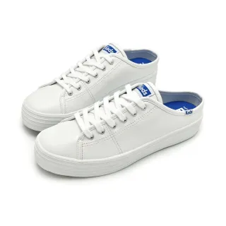 【Keds】TRIPLE KICK 時尚皮革厚底穆勒鞋-白(9232W133501 WH67073)