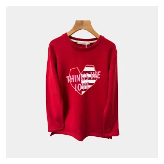 【JESSICA】百搭可愛英文愛心印花圓領棉T上衣（紅）244617