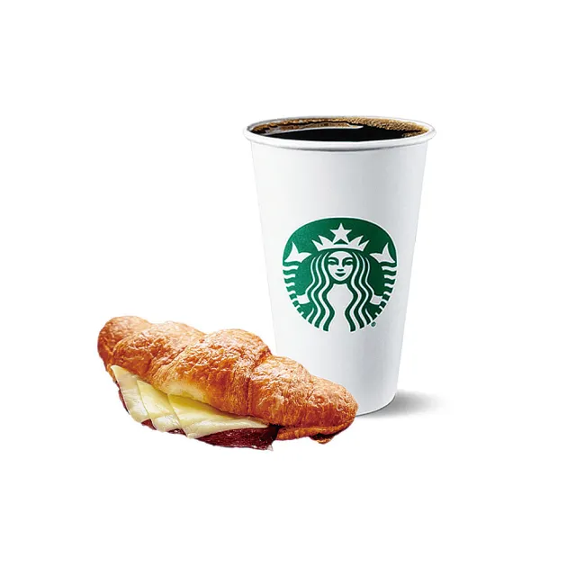 【STARBUCKS 星巴克】美式輕食組合 大杯美式咖啡+起司牛肉可頌(原價 215 元)