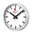 【MONDAINE 瑞士國鐵】Stop2go WIFI智能鐘 靜音掛鐘 自動對時(25cm/銀)