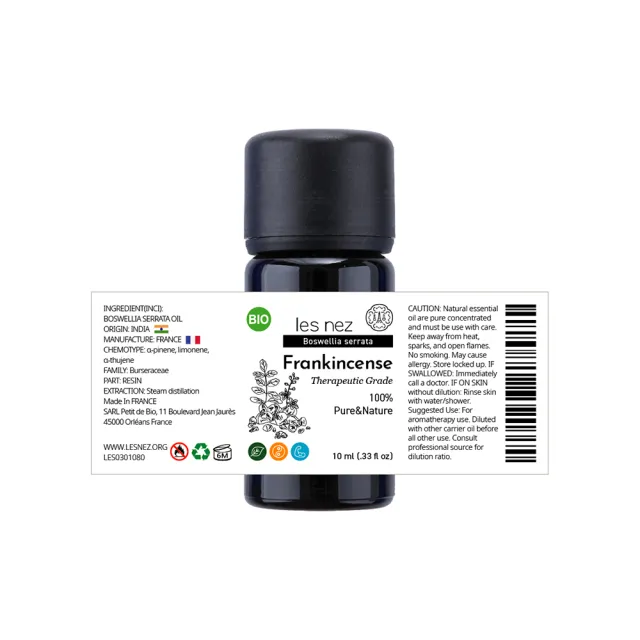 【Les nez 香鼻子】100%天然單方乳香精油 10ML(天然芳療等級)