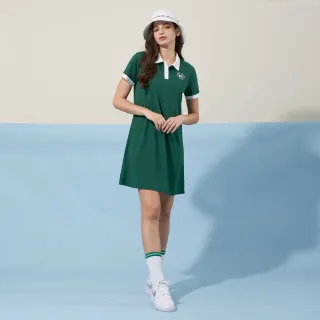 【ELLE ACTIVE】女款 簡約修身配色連身洋裝-綠色(EA24M2W2601#45)