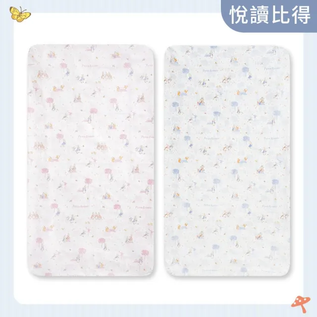 【奇哥官方旗艦】悅讀比得兔床包-L 65×120cm+床墊包覆13cm(嬰兒床床包 床單)
