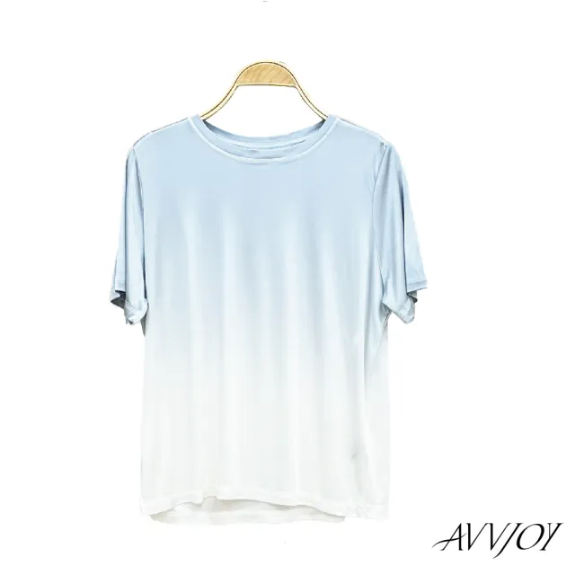 【AVVJOY 艾薇卓爾】漸層凉感衣(上衣 T恤 大學T 短袖t 短袖t恤 CL2317109)