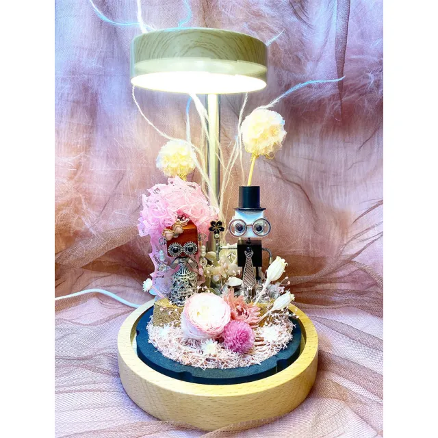 【OSTARA FLORIST 奧斯塔拉花藝】天使光環檯燈 織•鐵木聯名情侶款 共兩款(情人節花禮、永生花、紀念日)