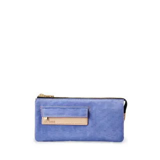 【satana】Soldier 多夾層拉鍊長夾 防盜 輕薄 6.7吋手機 8格夾層 台灣製 SOS1721 - 長春花藍