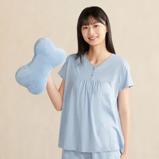 【YVONNE 以旺傢飾】素面車用骨頭頸枕-海島藍