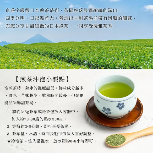 【京盛宇】日本綠茶茶包組 共2袋30入 2.5gx30(綠茶/八女煎茶/日本茶葉)