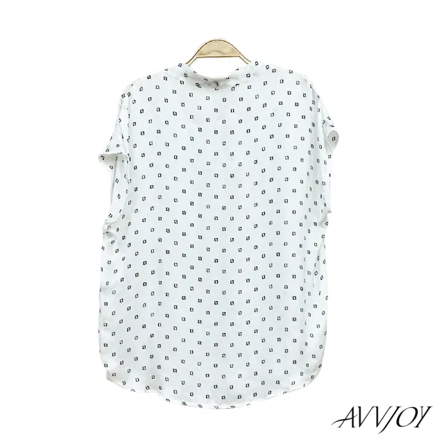 【AVVJOY 艾薇卓爾】波點印花無袖襯衫(襯 上衣 短袖 襯衫 女襯 女襯衫 短袖襯衫 CLA0474TP)