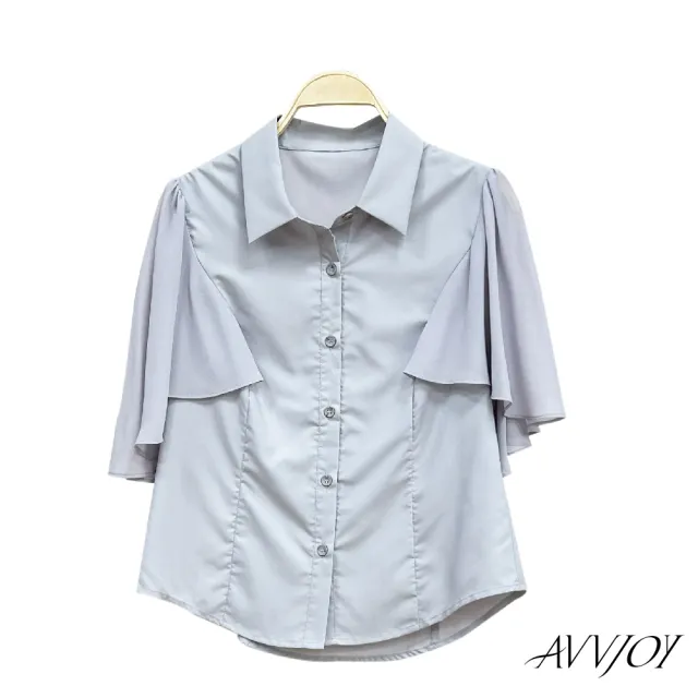 【AVVJOY 艾薇卓爾】斗篷式襯衫(襯 上衣 短袖 襯衫 女襯 女襯衫 短袖襯衫 CLA0471TP)（其他規格）