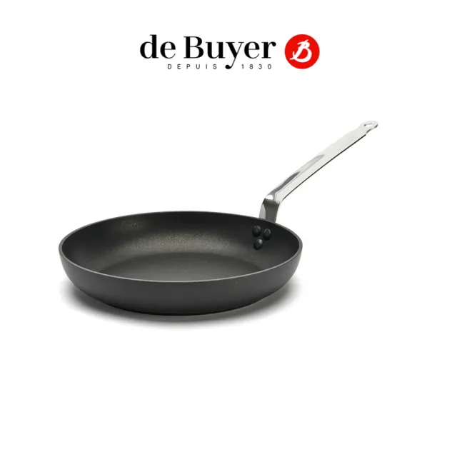 【de Buyer 畢耶】CHOC密極黑系列 平底不沾鍋28cm-IH爐可用鍋(可烤箱/感應爐)