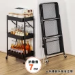 【ONE HOUSE】免安裝折疊收納三層收納推車(收納籃車/置物推車/手推車/鐵架/收納/櫃子/電器櫃/層架/簽到)