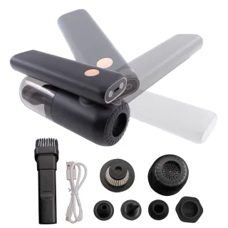 【安伯特】百變旋轉手持無線車用吸塵器 國家認證 一年保固-快(吸充吹抽燈輕 六合一頂級款 除塵 車家兩用)