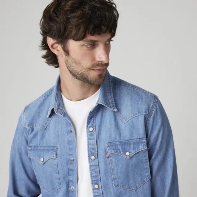 【LEVIS】男款 BARSTOW WESTERN長袖丹寧牛仔襯衫 上衣 熱賣單品 85744-0082