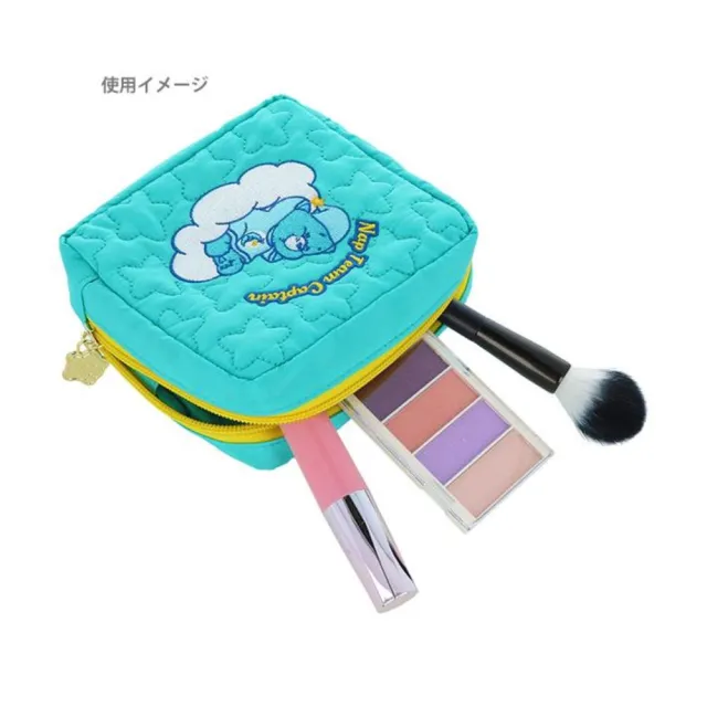 【小禮堂】Carebear 彩虹熊 方形化妝包 星星款(平輸品)