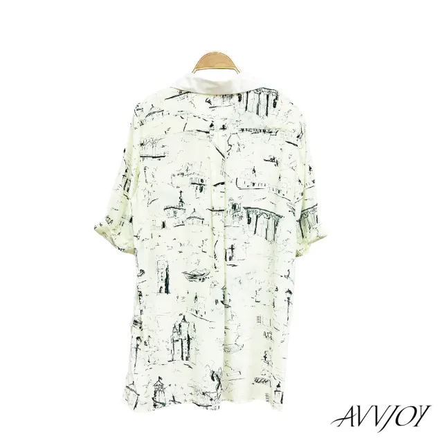 【AVVJOY 艾薇卓爾】印花七分袖襯衫(襯 上衣 短袖 襯衫 女襯 女襯衫 短袖襯衫 CLA0479TP)
