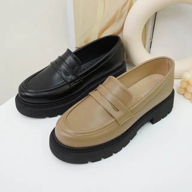 【MATERIAL 瑪特麗歐】全尺碼23-27 女鞋 樂福鞋 MIT簡約厚底樂福鞋 T53012(樂福鞋)