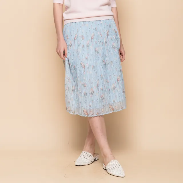 【perng yuh 芃諭名品】清新粼粼 碎花 百褶裙(2025 SS Collection|4A春夏新品上市)