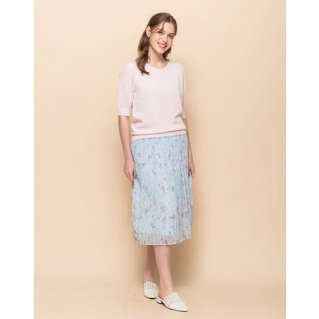 【perng yuh 芃諭名品】清新粼粼 碎花 百褶裙(2025 SS Collection|4A春夏新品上市)