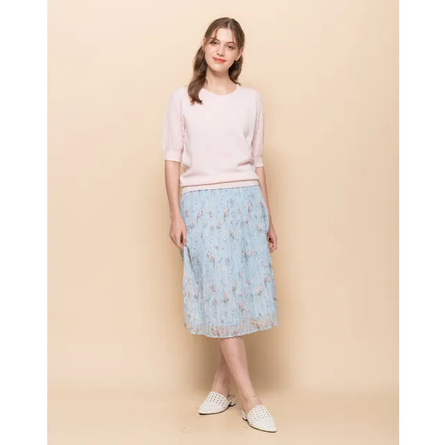【perng yuh 芃諭名品】清新粼粼 碎花 百褶裙(2025 SS Collection|4A春夏新品上市)